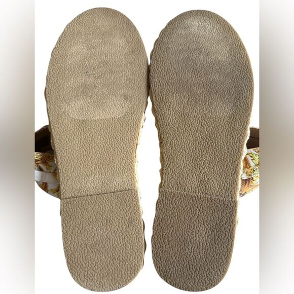 Shoe Dazzle Women's Miami Print White Chain Dola Woven Espadrille Sandal - Picture 5 of 8